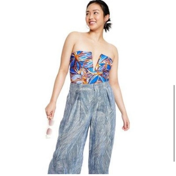 Fe Noel X Target leafy palm print deep V-neck one piece swimsuit - Picture 5 of 6